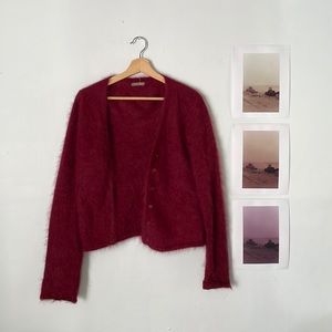 J Crew Maroon Mohair Cardigan